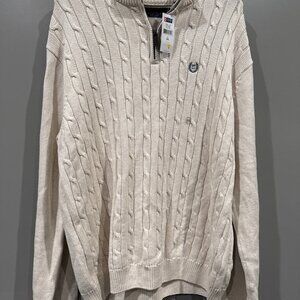 Chaps NWT Ralph Lauren Mens Size XXL Oatmeal 1/4 Zip Sweater